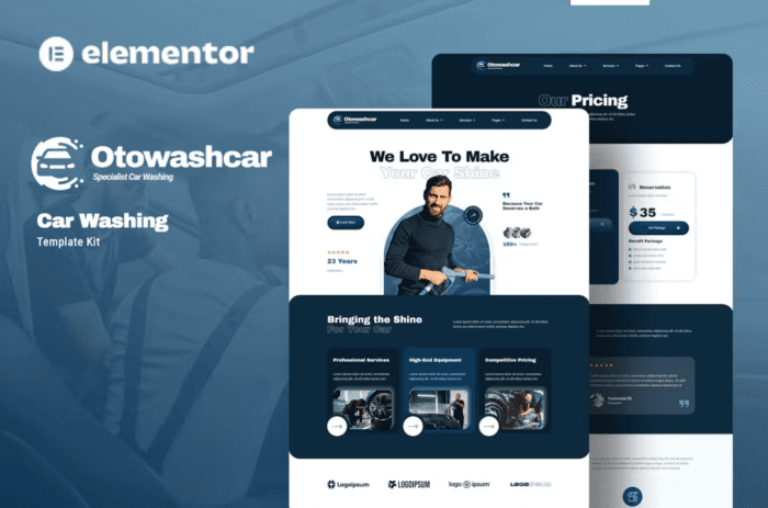 Otowashcar - Car Washing Elementor Template Kit