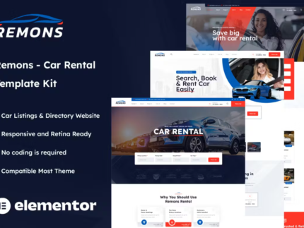 Remons - Car Rental Elementor Template Kit