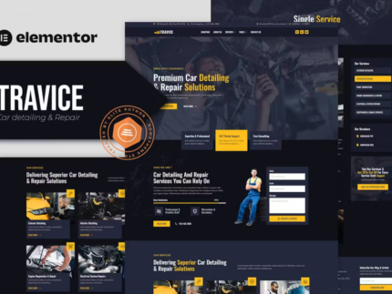 Travice - Car Detailing Service & Car Repair Elementor Template Kit