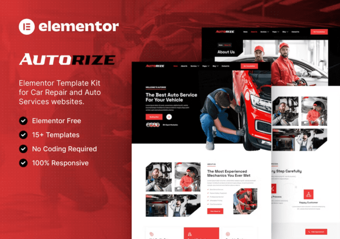 Autorize - Car Repair & Auto Services Elementor Template Kit