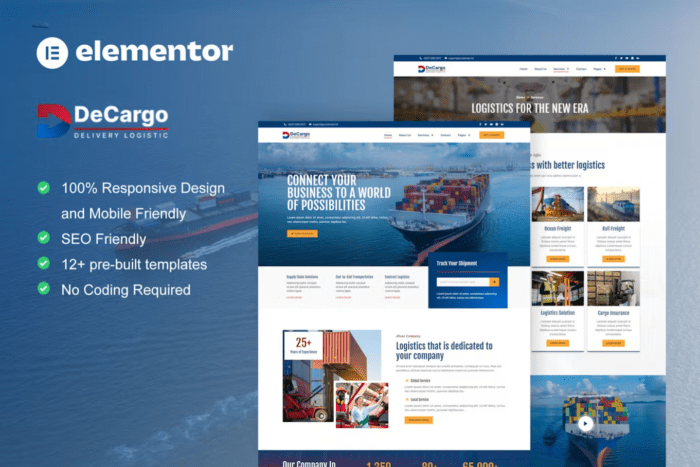 Transportation Services Elementor Template Kit