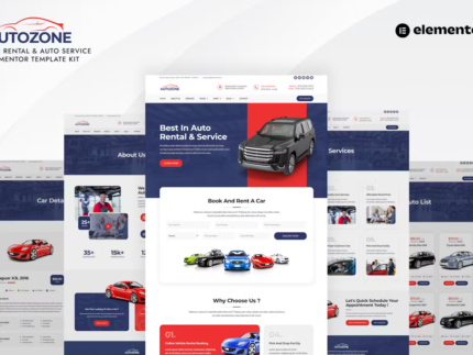 Autozone - Car Rental & Auto Service Elementor Template Kit