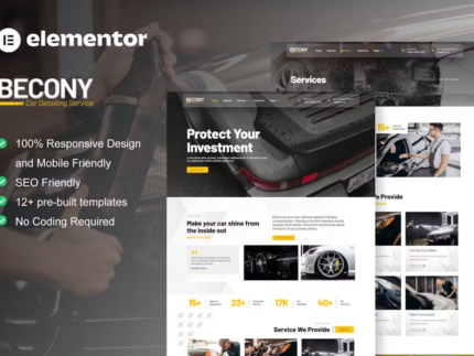 Becony - Car Detailing Services & Car Repair Elementor Template Kit