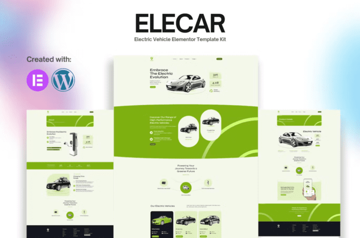 Elecar - Electric Vehicle Elementor Template Kit