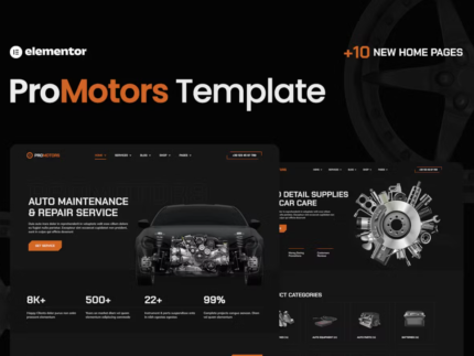 ProMotors – Car Service and Detailing Elementor Template Kit