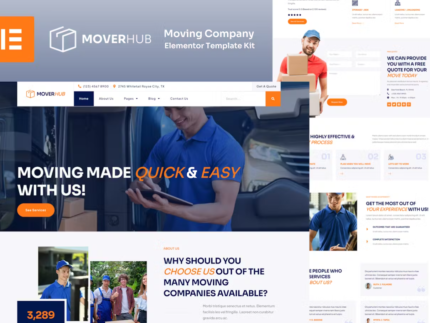 Moverhub - Moving Company Elementor Template Kit