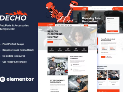 Decho - Car Repair Mechanic Elementor Template Kit