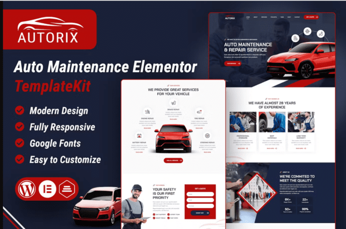 Autorix - Auto Maintenance Elementor Template Kit