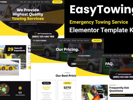 EasyTowing - Emergency Towing Service Elementor Template Kit