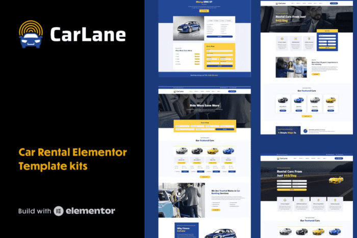 CarLane - Car Rental Elementor Template Kit