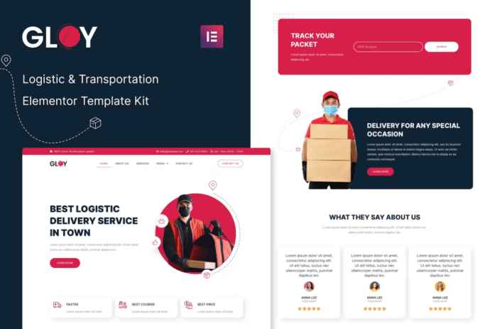 Gloy - Logistic & Transportation Delivery Elementor Template Kit All items/WordPress/Template Kits Add to collection