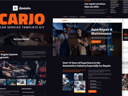 Carjo - Car Services & Repair Elementor Template Kit