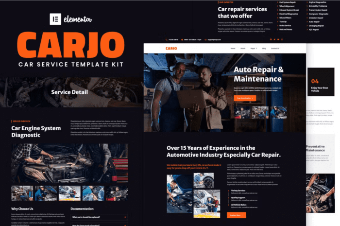 Carjo - Car Services & Repair Elementor Template Kit