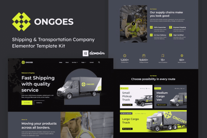 Ongoes - Shipping & Transport Company Elementor Template Kit