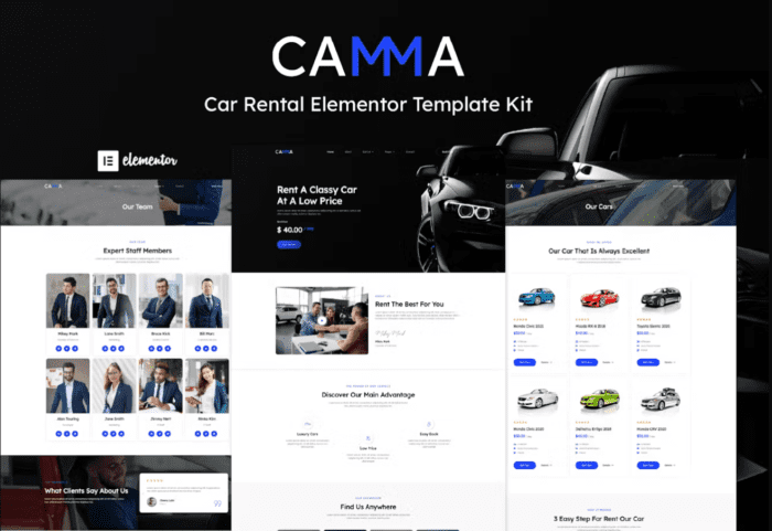 Camma - Car Rental Elementor Template Kit