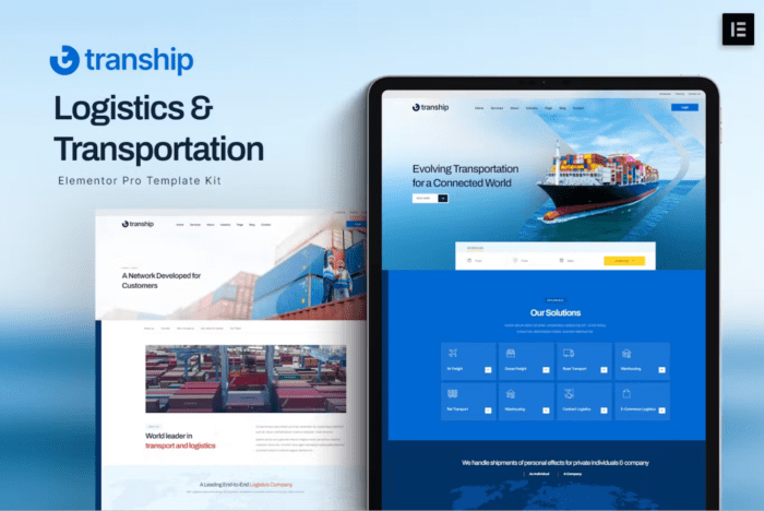 Tranship - Logistics & Transportation Services Elementor Template Kit