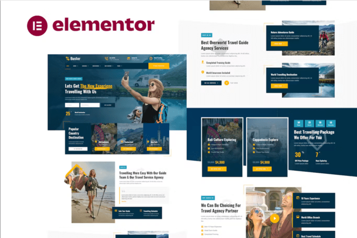 Buster - Tour Guide & Travel Agency Elementor Pro Template Kit