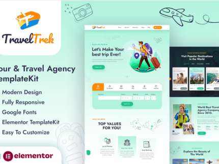 Travel Trek - Tour and Travel Agency Elementor Template Kit