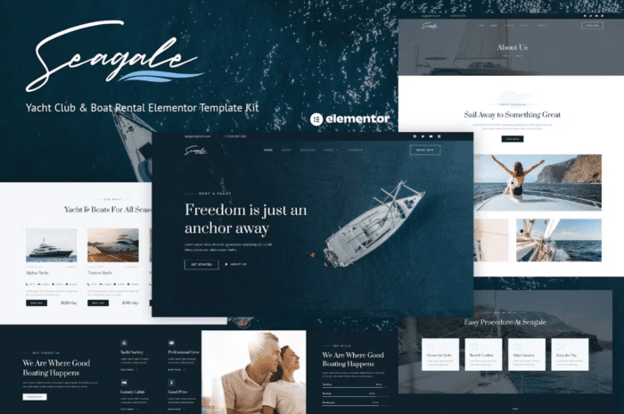 Seagale - Yacht Club & Boat Rental Elementor Template Kit