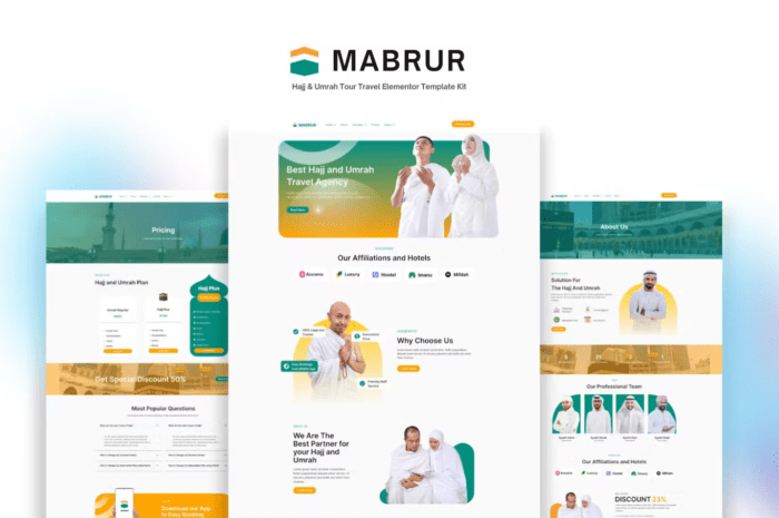 Mabrur - Hajj & Umrah Tour Travel Elementor Template Kit