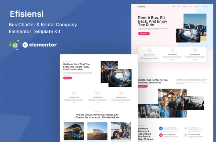 Efisiensi - Bus Charter & Rental Company Elementor Template Kit