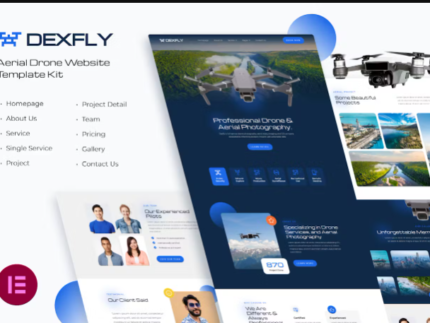 Dexfly | Drone & Aerial Photography Elementor Template Kit