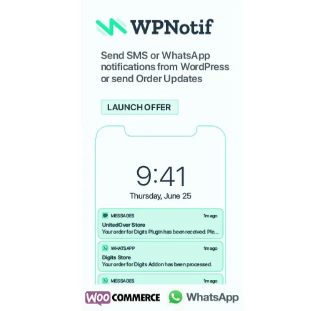 WPNotif: WordPress SMS & WhatsApp Message Notifications