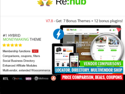 REHub – Price Comparison, Affiliate Marketing, Multi Vendor Store, Community Theme