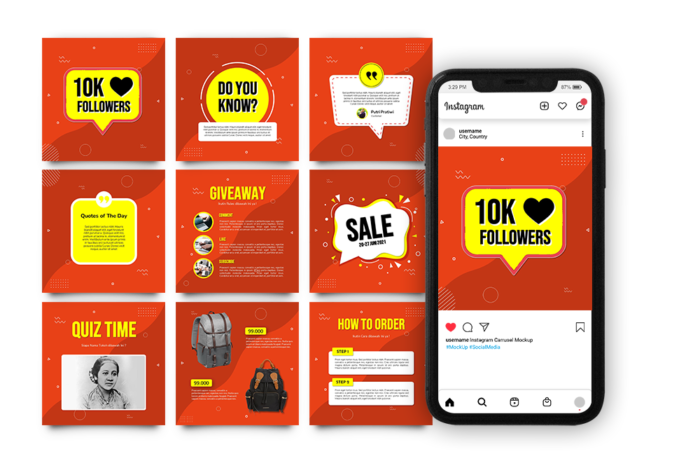 66 Template Instagram PPT