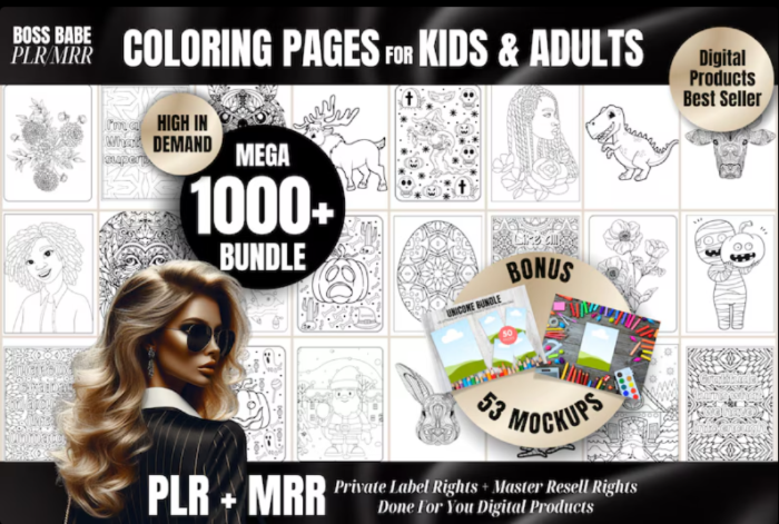 Produk Digital PLR & Resell Halaman Mewarnai - Coloring Page