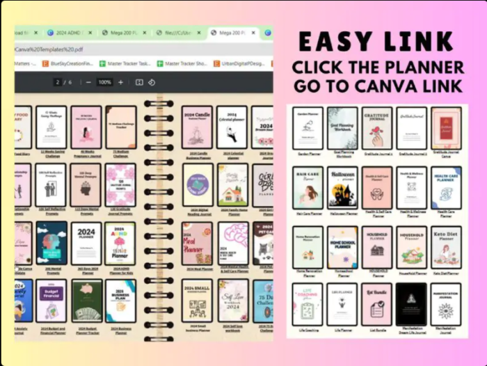 PLR 12000+ Pages Canva Planner Templates